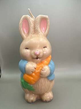 Vintage Avon Bunny Patch Easter Rabbit Candle with Carrot